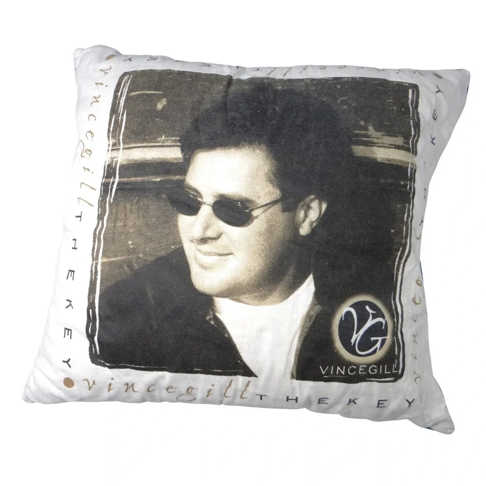 Vintage Vince Gill‎ The Key DIY Throw Pillow Decorative Music Memorabilia